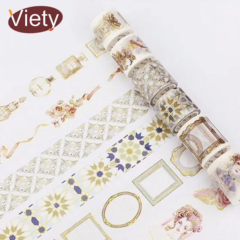 1,5-4 см* 5 м винтажная Золотая штамповка rococo васи лента DIY Украшение скрапбукинг планировщик маскирующая лента кавайная клейкая лента