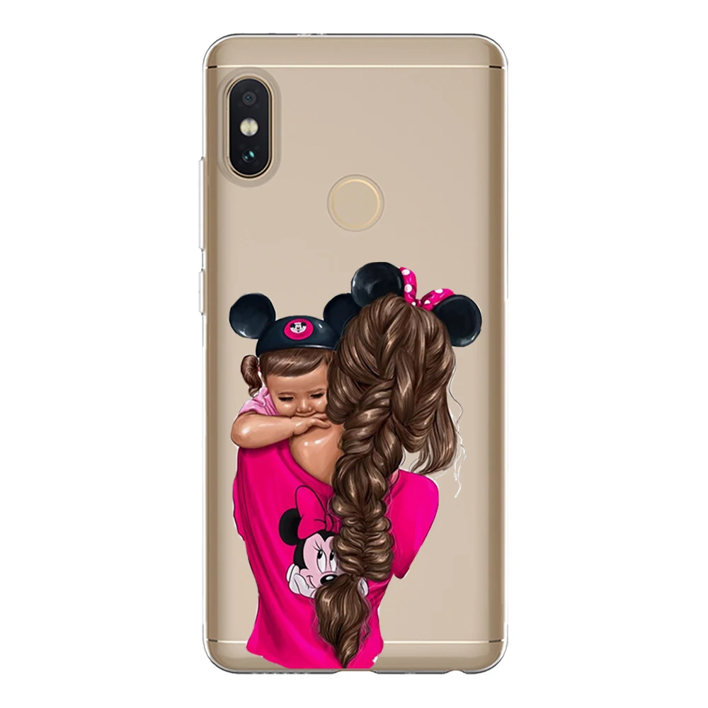 Мягкий чехол из ТПУ для Xiaomi Redmi 5 Plus 6 6A Note 4 4X Pro силиконовый милый телефона мамы