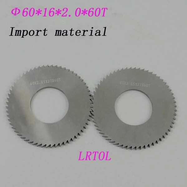 3pcs 60mm*16mm*2.0mm*60T Solid carbide Saw blade Milling cutter import material Processing stainless steel