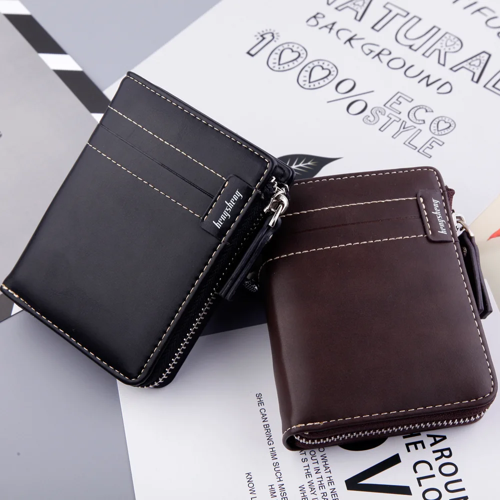 2019 короткие мужские кошельки на молнии с отделением для монет мужской кошелек