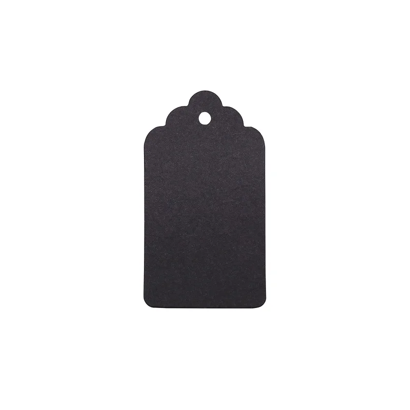 4x2cm black 100 шт крафт-бумага Пустые бирки этикетка голова DIY гребешок этикетка багажная бумага карты бирка для украшения свадебной вечеринки - Цвет: 4x2cm black