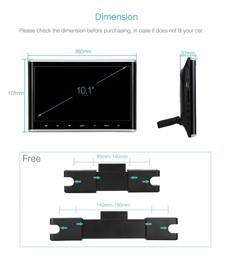 Тыква 2 шт./лот 10 1 ''Автомобильный подголовник dvd-плеер USB/SD/HDMI/IR/FM HD цифровой TFT