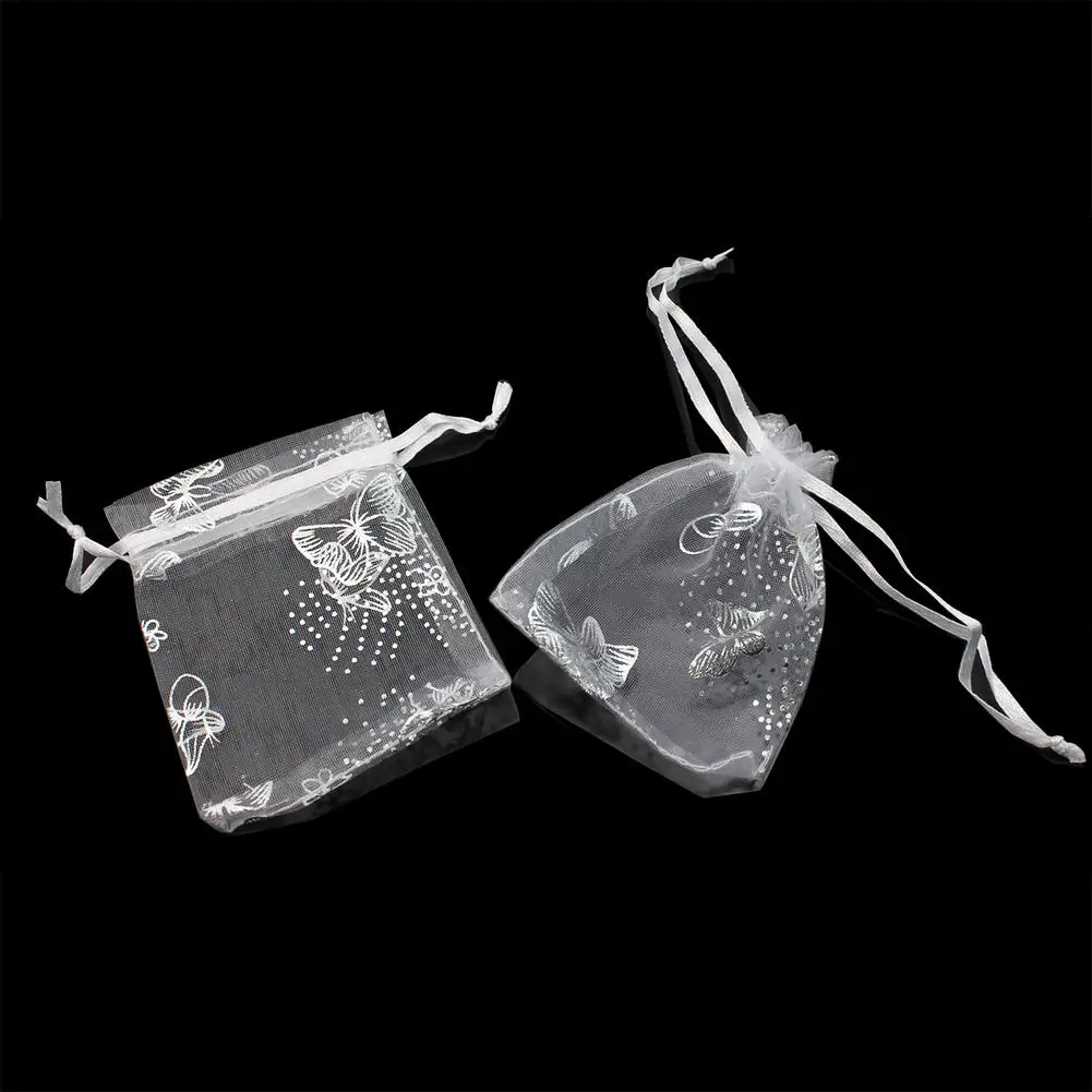 50 шт./лот Маленькие бабочки из органзы подарочные мешочки для ювелирных изделий и