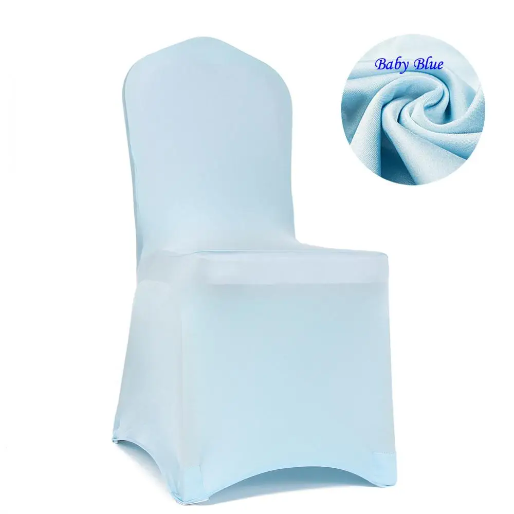 Baby blue Meijuner универсальные блестящие лайкра стрейч на стул чехлы из спандекса чехлы для стула для свадьбы рождественской вечеринки декор - Цвет: Baby blue