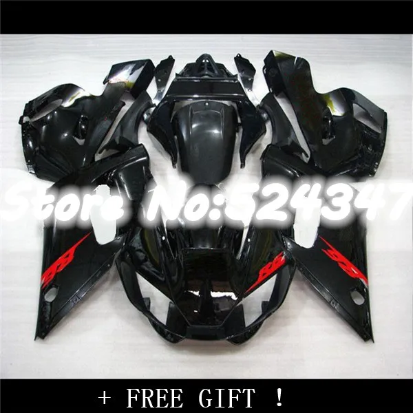 

Hi-grade ABS fairings for YZF-R6 98 - 02 YZF R6 98-99-00-01-02 YZF 600 R6 1998-1999-2000-2001-2002 black fairing set bodywork