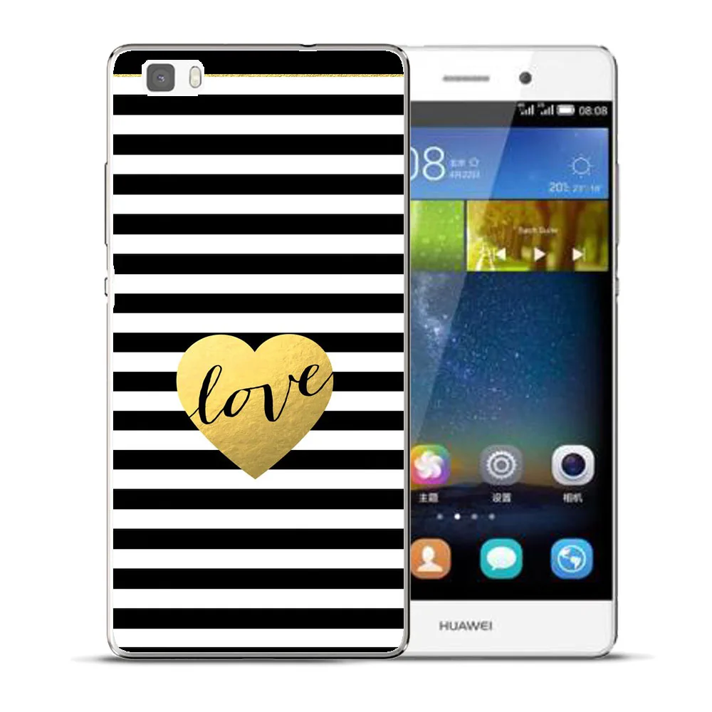 Мягкий розовый чехол из ТПУ в полоску для Huawei P8 P9 P10 P20 Lite Plus Mate 10 Pro Y5 Y6 II Y3 Y7 2017 Honor 9 6X