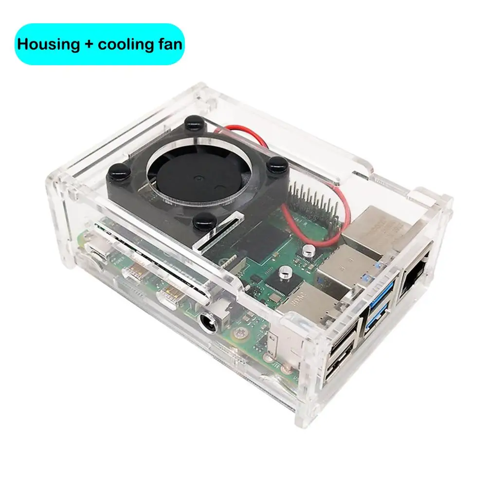Прозрачный акриловый чехол 3 5 дюйма для Raspberry Pi 4 Модель B корпус с охлаждающим