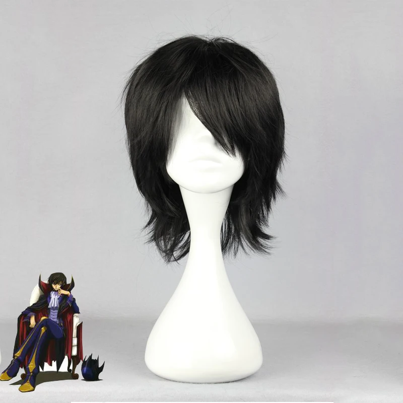 Код GEASS Лелуш Восстания Lelouch Lamperouge косплэй парик для мужчин Хэллоуин Карнавальная