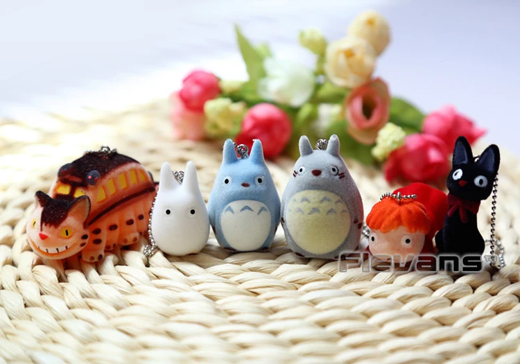 6 шт./компл. Хаяо Миядзаки Прекрасный Мой сосед Тоторо кошка автобус Ponyo KiKis служба доставки ПВХ Фигурки игрушки
