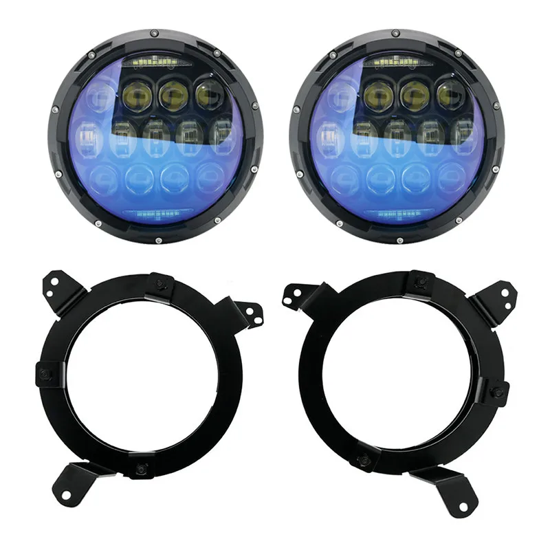 135W halo black Светодиодный свет " дюймов 60 Вт светодиодный Замена Halo Белый DRL светодиодные фары с плотные отражатель для джип JL JT JL JLU налобный фонарь - Цвет: 135W halo black