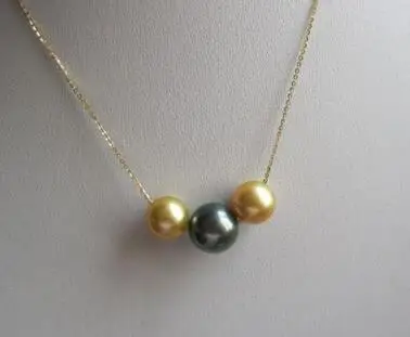 

free shipping luxury Noble jewelry charming huge10-11mm south sea natural black pearl pendant