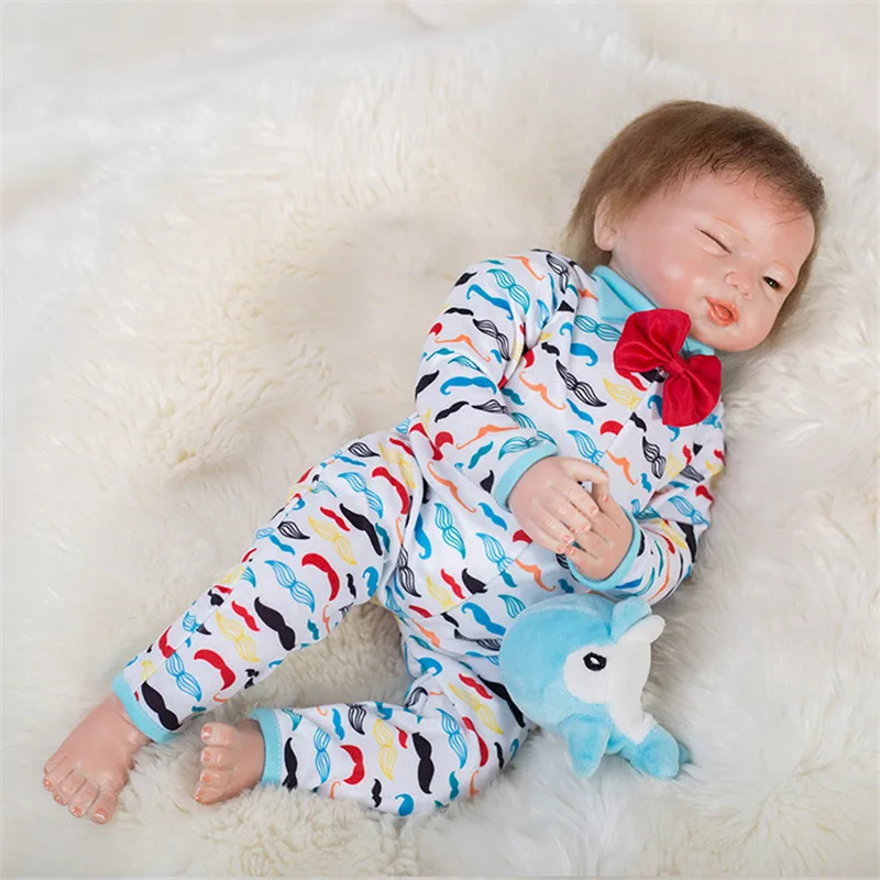 SanyDoll 19 дюймов 48 см силиконовые куклы для новорожденных реалистичные красивое