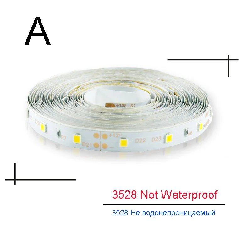 3528 No Waterproof 5050 3528 цветных(RGB) светодиодных лент светильник светодиодный светильник 5 м 60Led/м IP30 IP65 водонепроницаемый 12V гибкая лента шнура 4000-6000K домашний декор д - Испускаемый цвет: 3528 No Waterproof