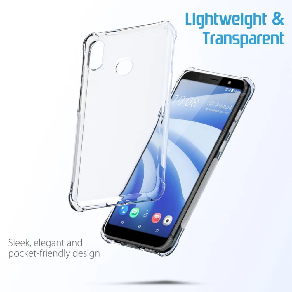 SLEO Transparent Clear Case for HTC U12 Life Silicone Soft Back Cover Coque Funda 6.0&quot |