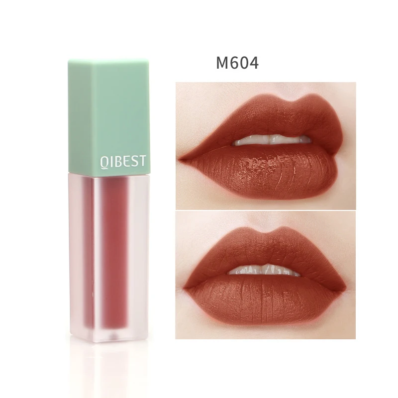 QIBEST 5/1 шт Матовая бархатная губная помада пикантные цвета: красный и коричневый пигмент телесного цвета Водонепроницаемый для губ текстурой жидкий блеск для губ набор косметических TSLM2