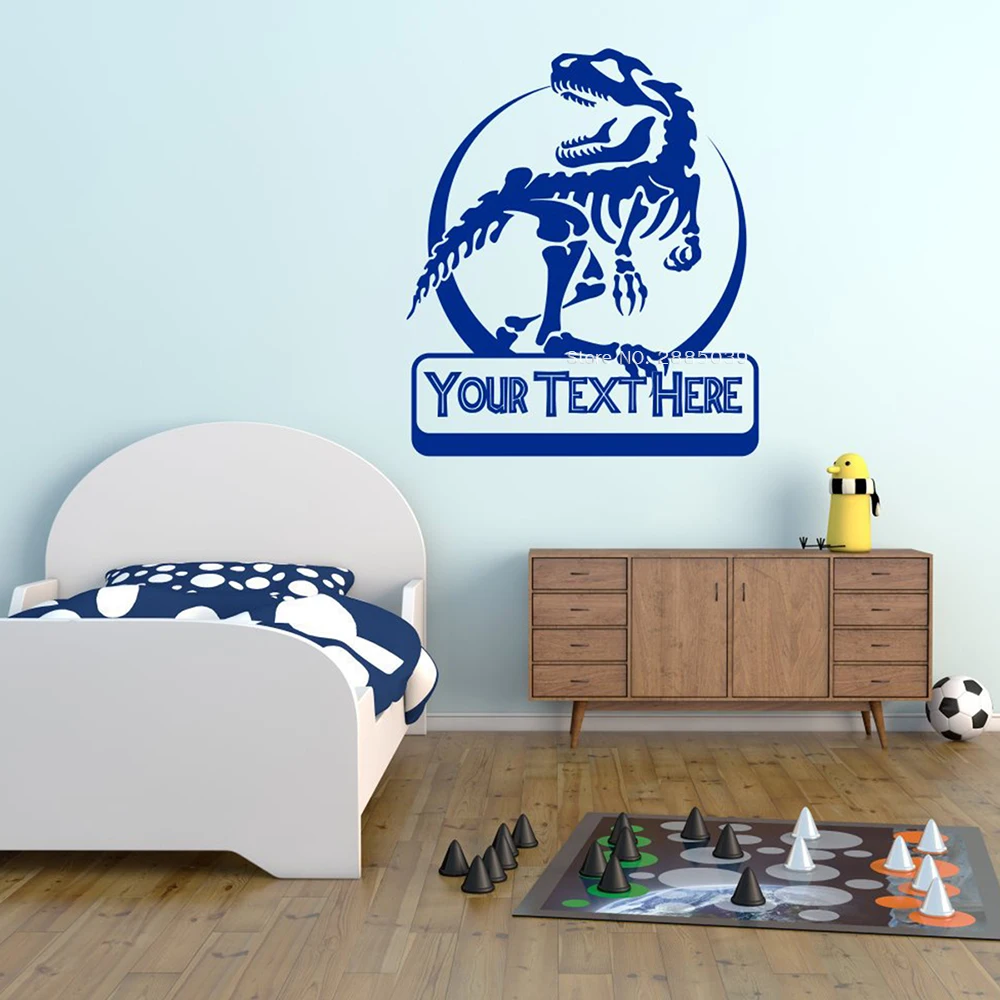 Персонализированная Настенная Наклейка с изображением динозавра Юрского