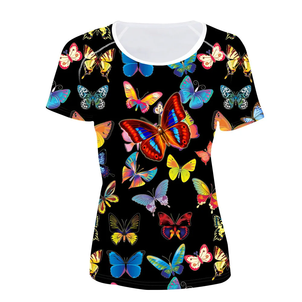 NoisyDesigns Top Women Shirt Beauty Butterfly Printed T-shirt for Ladies t Summer 2018 Short Tees Poleras de Mujer | Женская одежда