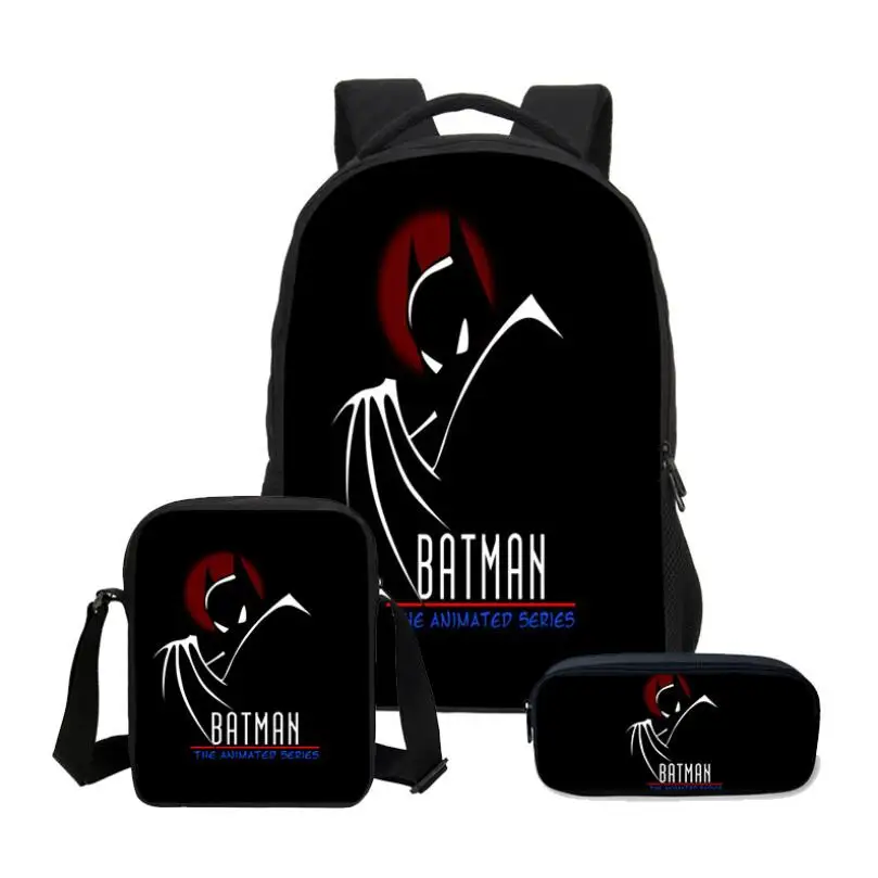 3 шт. Бэтмен человек летучая мышь герой мальчики девочки школьная сумка рюкзак