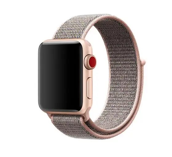 pink sand Горячая распродажа! Спортивная петля для apple watch, 38 мм, 42 мм, 40 мм 44 мм плетеный нейлоновый ремень для наручных часов iwatch, ремешок watch series 1/2/3/4series 5 - Цвет ремешка: pink sand