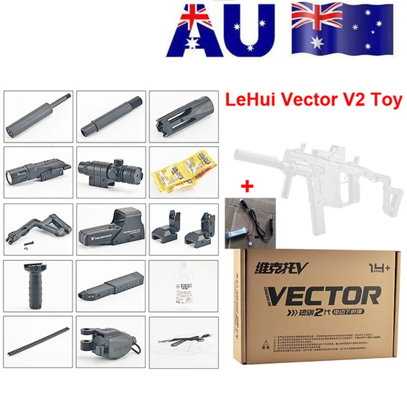 ZhenDuo игрушки Маг-Fed LeHui Vector V2 Электрический гелевый шар бластерный игрушечный пистолет для наружных детей детские подарки - Цвет: Kriss VectorV2