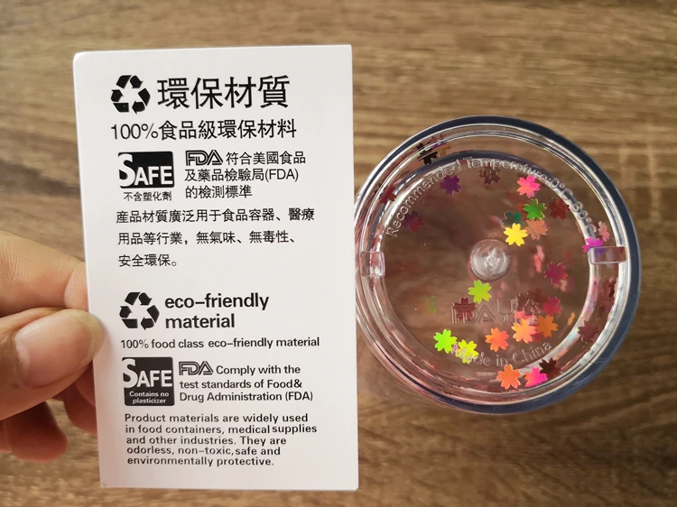 Новая креативная пластиковая BPA Хрустальная бутылка для воды флэш кошачьими ушками двухслойная Питьевая Бутылка Чашка для воды подарок детская посуда для напитков
