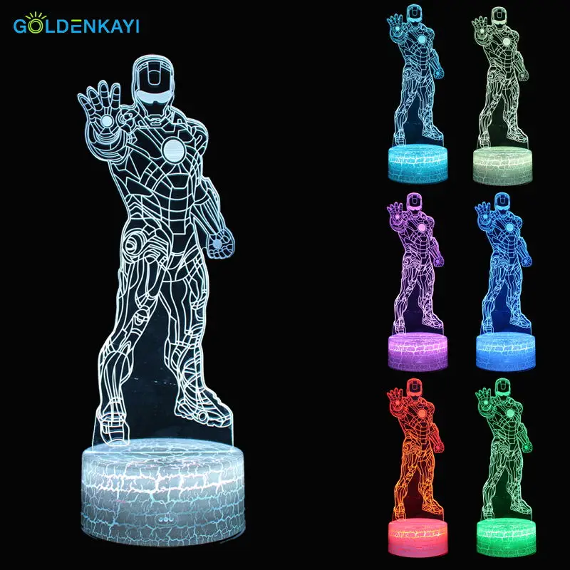 3D супергерой серии LED оригинальность ночные светильники атмосфера настольная