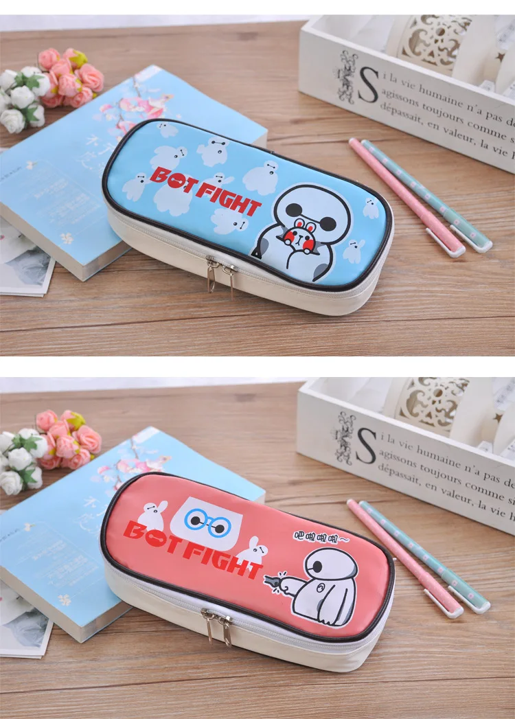 Школьные принадлежности продвижение Papeleria Trousse школьников Stylo корейский стиль Kawaii Big Hero Baymax Карандаш Чехол коробка гелевая ручка