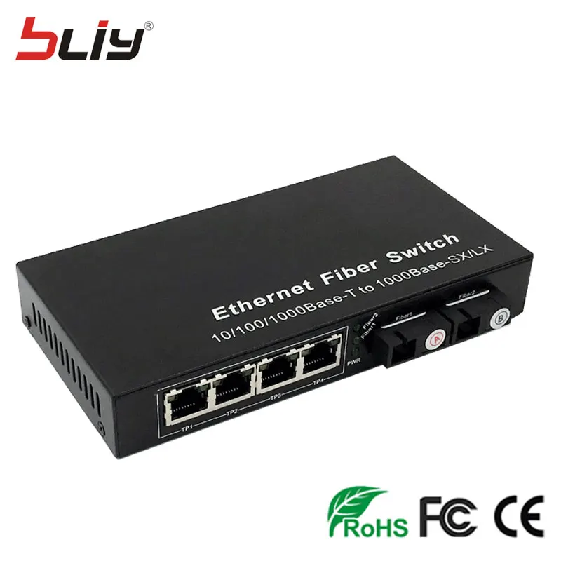 Волоконно-оптический преобразователь Bliy 2G4E 2 Гигабитного порта 4 rj45 1000 Мбит/с