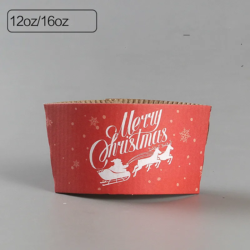Xmas 6 100 шт. кофе чашки рукав одноразовый держатель для чашек Merry Рождество украшения чай бумажный стакан для сока рукав анти-чехол с защитой от нагрева Индивидуальные - Цвет: Xmas 6