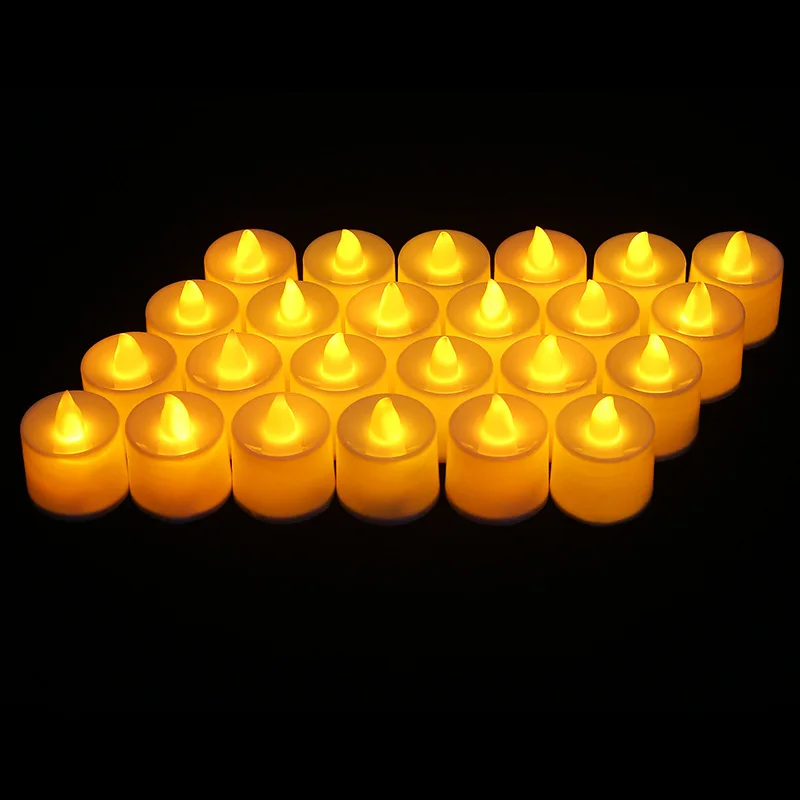 24 шт./упак. мерцающий беспламенный светодиодный чайный свет светильник для