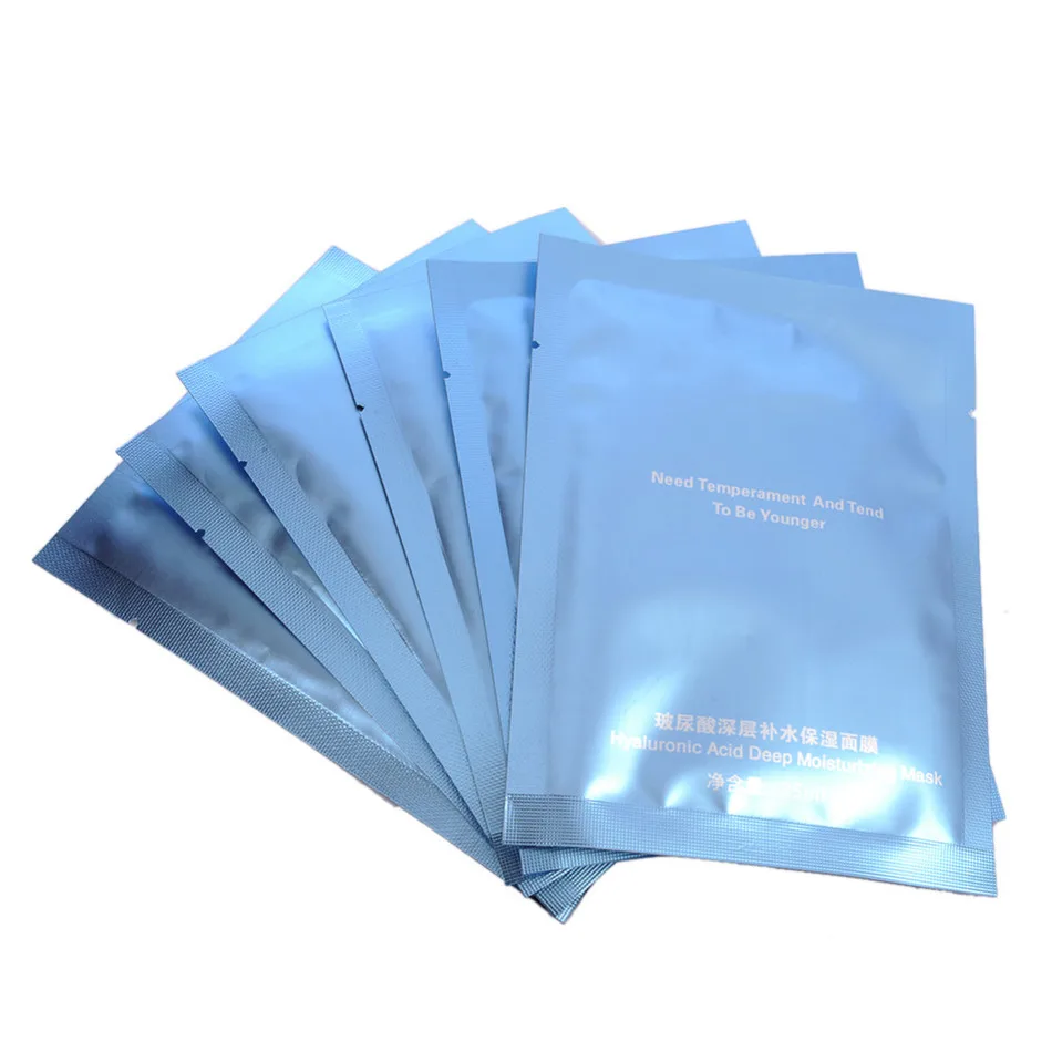 6 шт./лот шелковая маска для лица с гиалуроновой кислотой увлажняющая против
