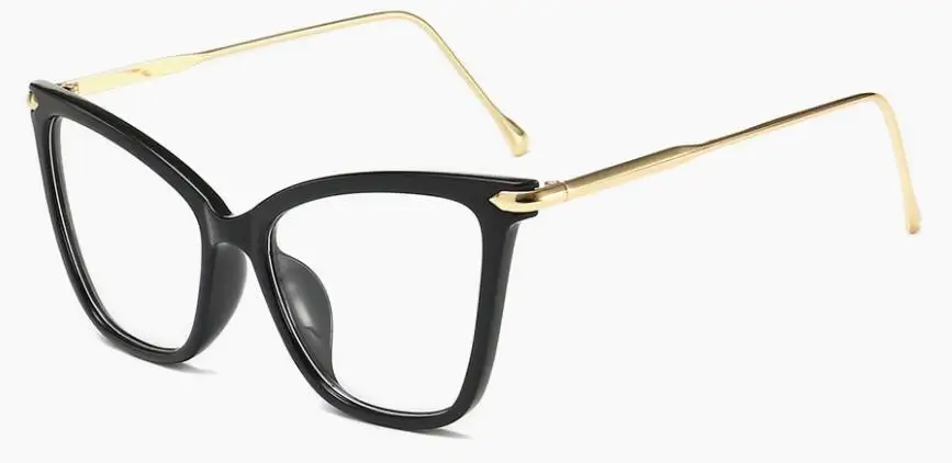 C1 black clear Ретро очки кошачий глаз, женские очки, оправа, роскошный бренд, дизайнерские очки, прозрачные кошачьи глаза, очки, женские очки - Цвет оправы: C1 black clear