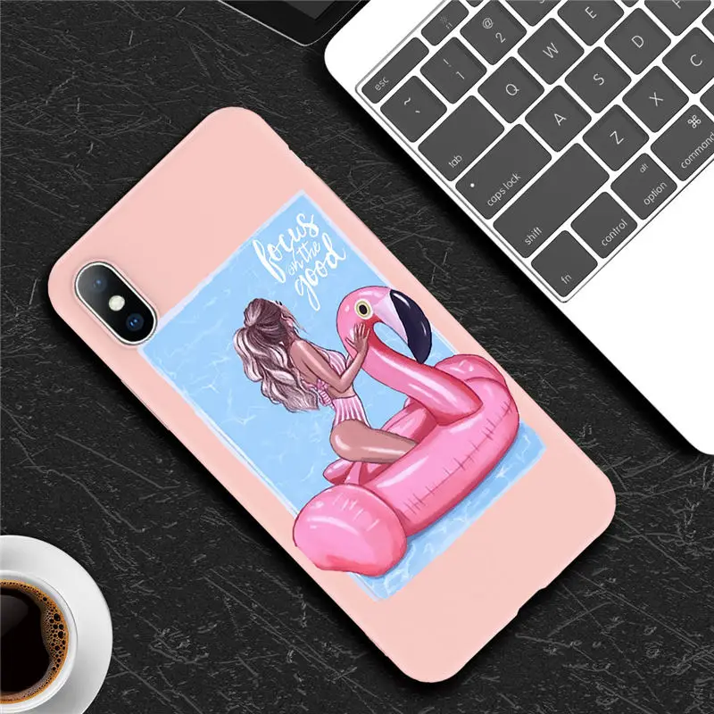 Силиконовый чехол для телефона Moskado для iPhone 7, чехол для телефона для ребенка, мамы, девочки, женщины, для iPhone 11 Pro X 6 6S 7 8 Plus XR XS Max 5 5S SE, мягкая задняя крышка - Цвет: 6422
