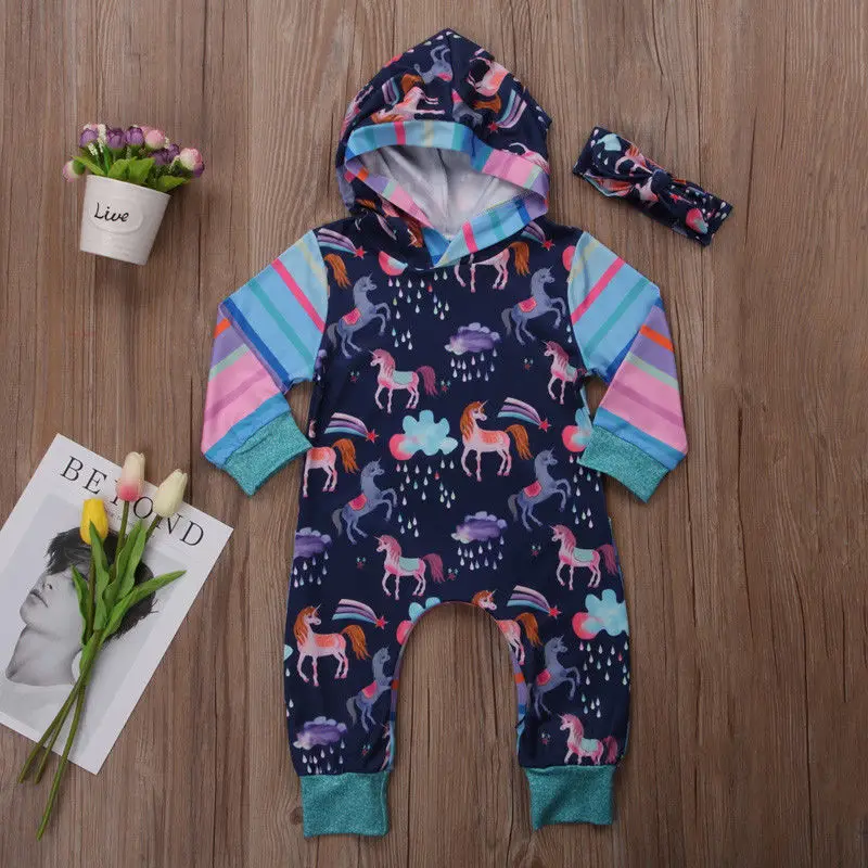 2018 милые детские цветные боди с капюшоном и полосатыми рукавами детская