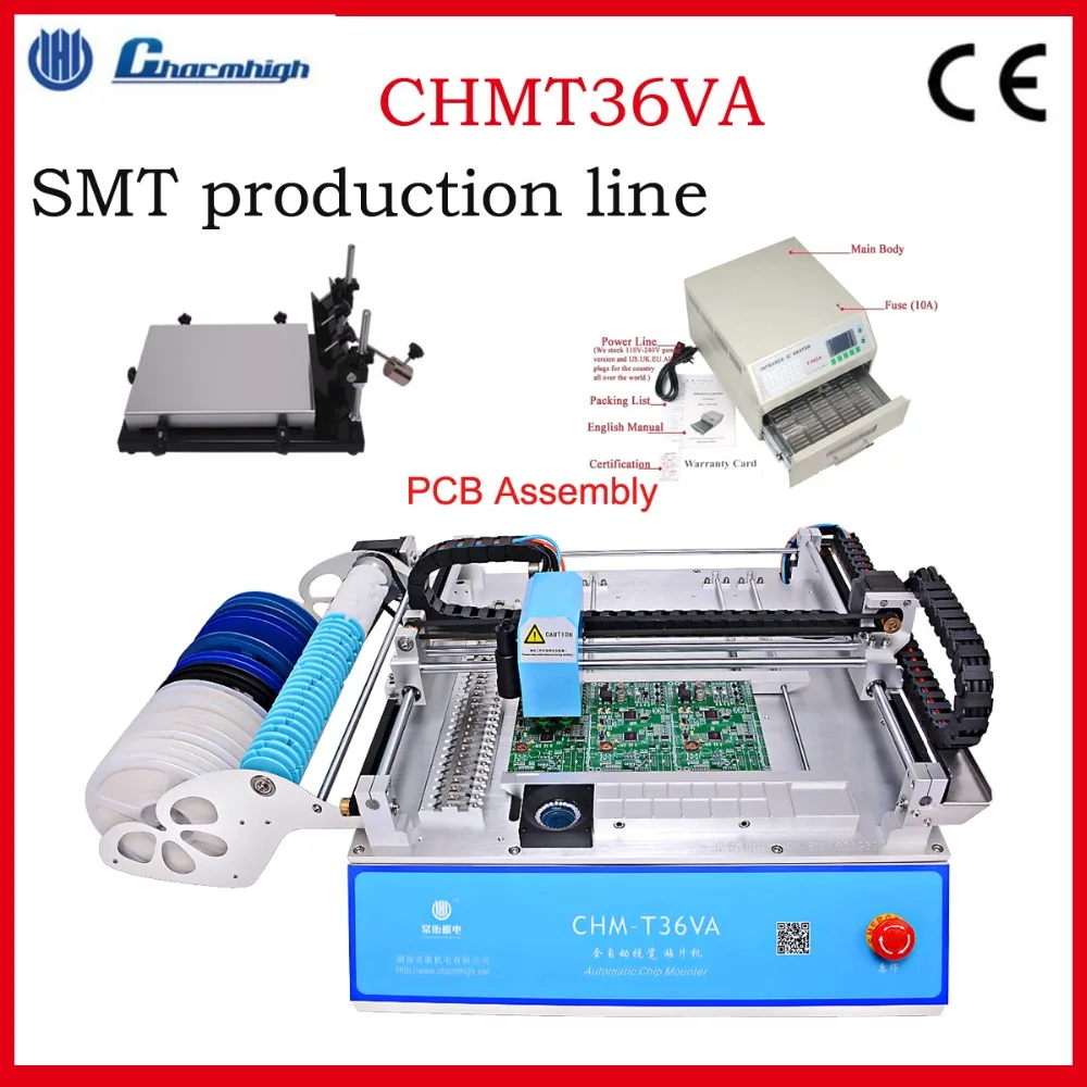 Система производства SMD CHMT36VA (система видения) настольный Трафаретный принтер