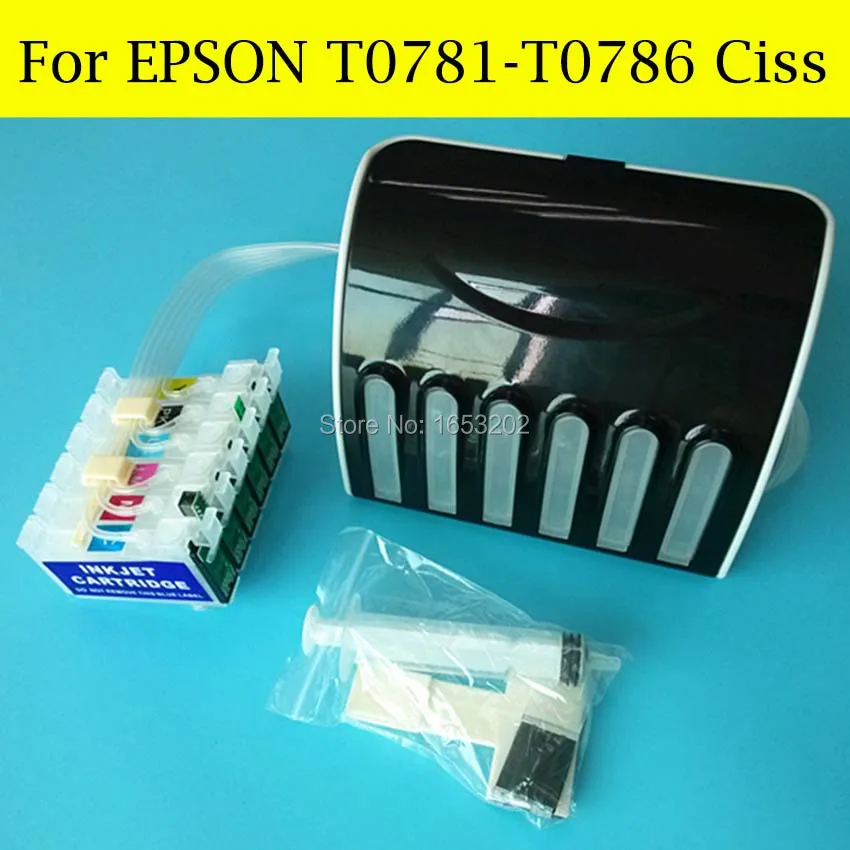 Система Ciss T0781 77/78 для Epson R280 R260 R380 RX580 RX595 RX680 Artisan 50 с дуговым чипом 1 комплект|ciss