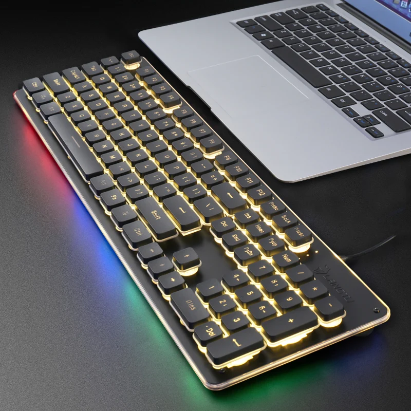 

USB-клавиатура игровая, водонепроницаемая, бесшумная, с RGB-подсветкой, 104 клавиш