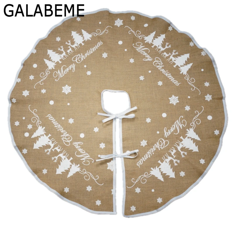 31 дюймов 48 Мешковина Снежинка Рождественская елка юбка подарок светодиодное