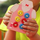 Обучающая деревянная игрушка Монтессори, детская одежда сделай сам, веревка для одежды, швейная кнопка, игрушки для родителей и детей