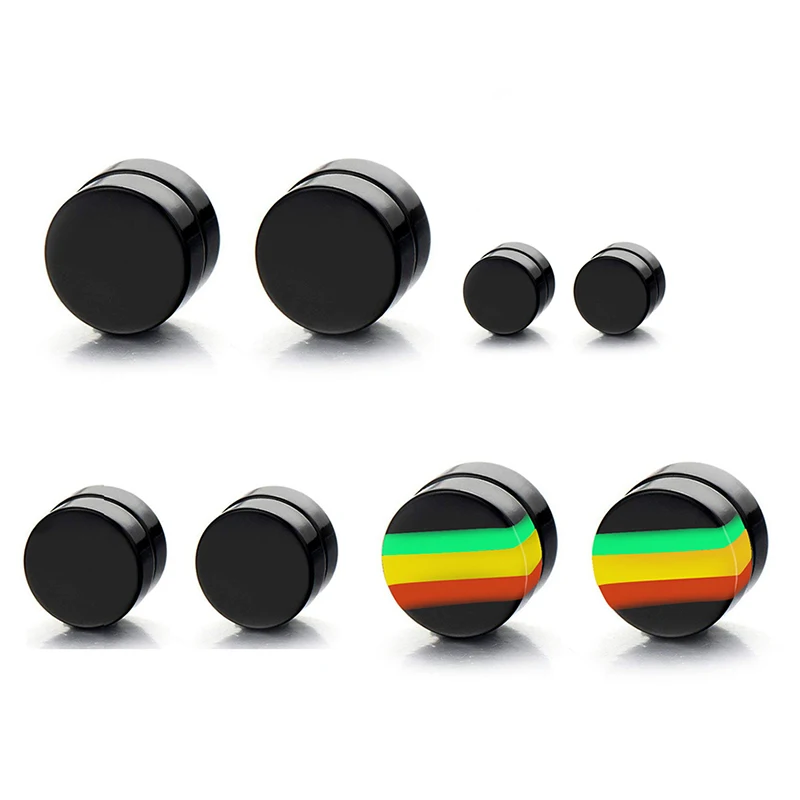 Магнитные серьги для мужчин и женщин простые круглые акриловые сережки без