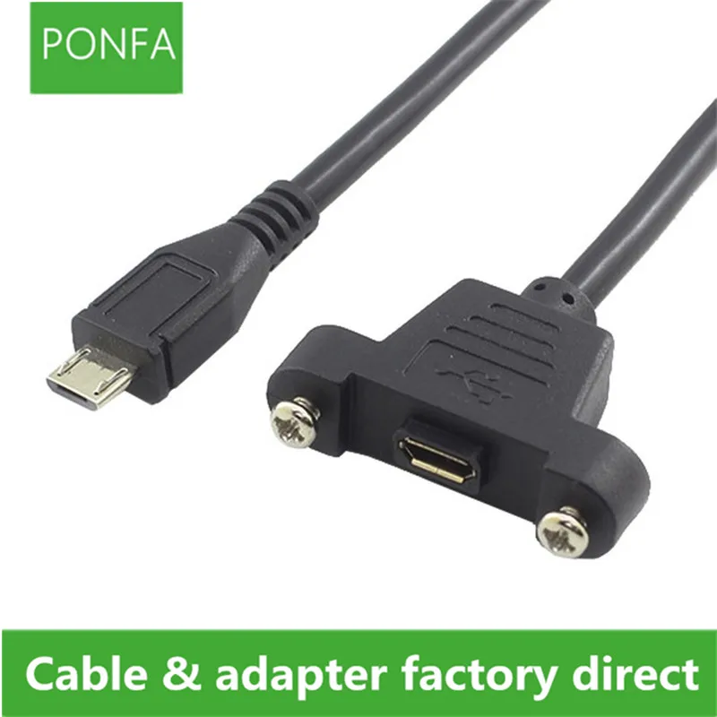 5 контактный Удлинительный Кабель Micro USB 2 0 папа к Мама 30 см 50 с винтами и