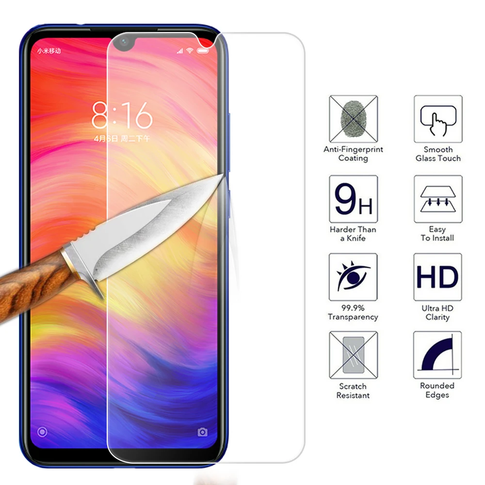 2 в 1 Защитное стекло для Xiaomi Redmi 7 Note 8 9 Pro Защитная пленка экрана объектива