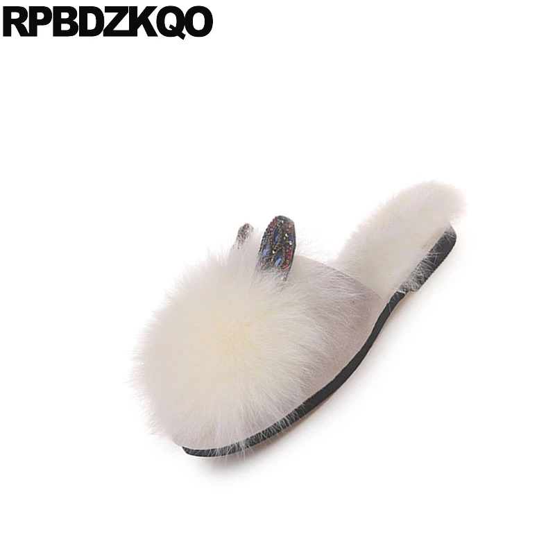 Модные женские туфли на плоской подошве обувь 2018 для женщин с натуральным мехом