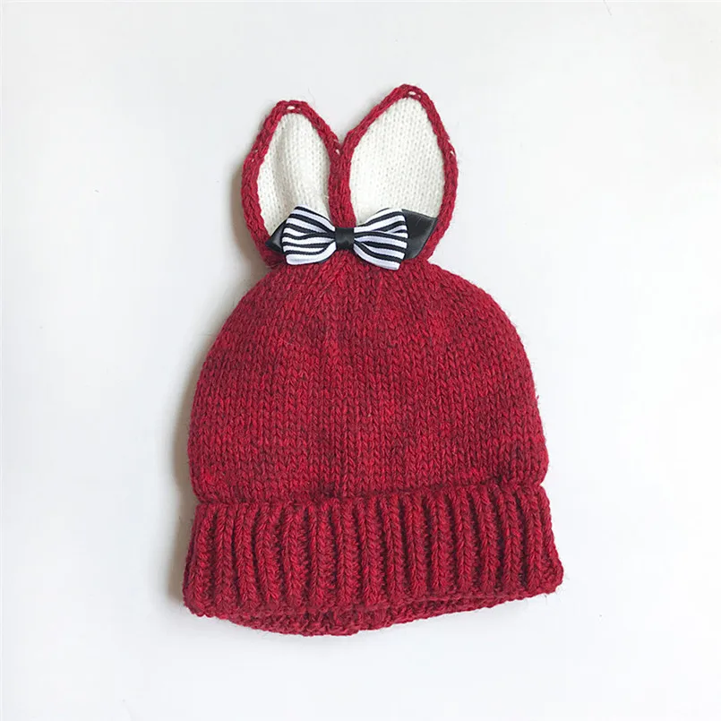 Baby Hats For Girls Boy Knitted Rabbit Ears Newborn Winter Warm Hat Cotton Cap Kids czapki dla dzieci #4S20 | Детская одежда и