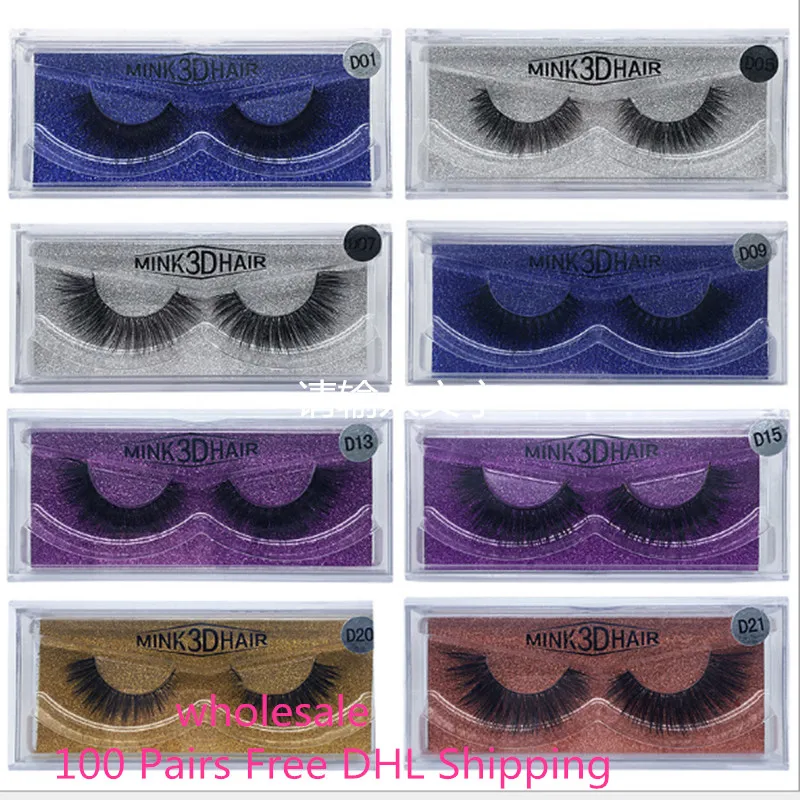 Оптовая цена бесплатная доставка 100 пар 3D норковые ресницы Накладные ручной