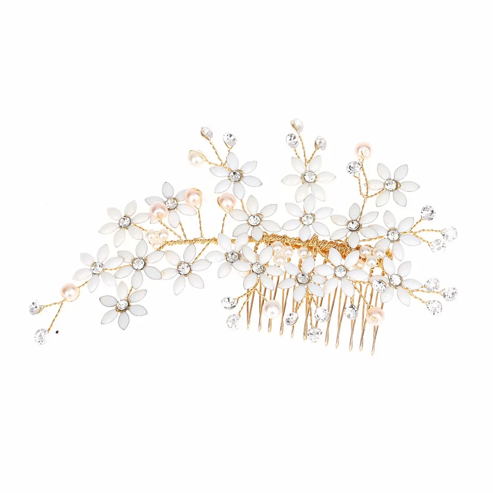 Европейский Золотой гребень для волос свадебный набор Стразы с бриллиантовыми