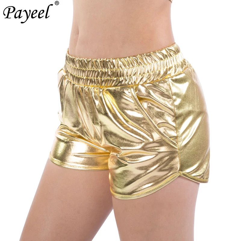 Women's Shorts Metallic High Waist Biker Dance Sexy Short Pants Fashion Summer For Women Black Booty Halloween Trousers | Женская