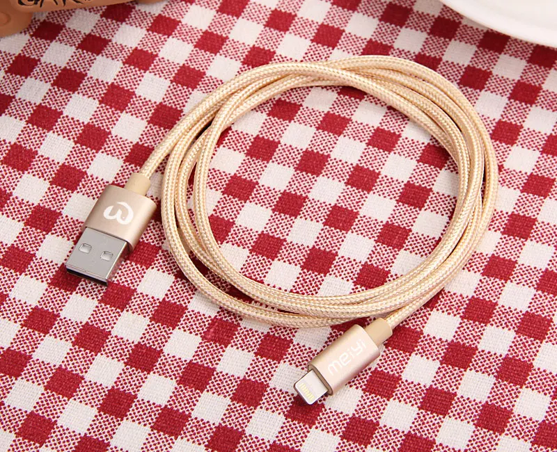 MEIYI usb-кабель в нейлоновой оплетке для iPhone 7, 6 6s плюс 5S iPad подходит для IOS 10 9 8 Pin кабель+ 2 взаимных обмена данными между компьютером и периферийными устройствами Выход автомобиля Зарядное устройство 2.4A max