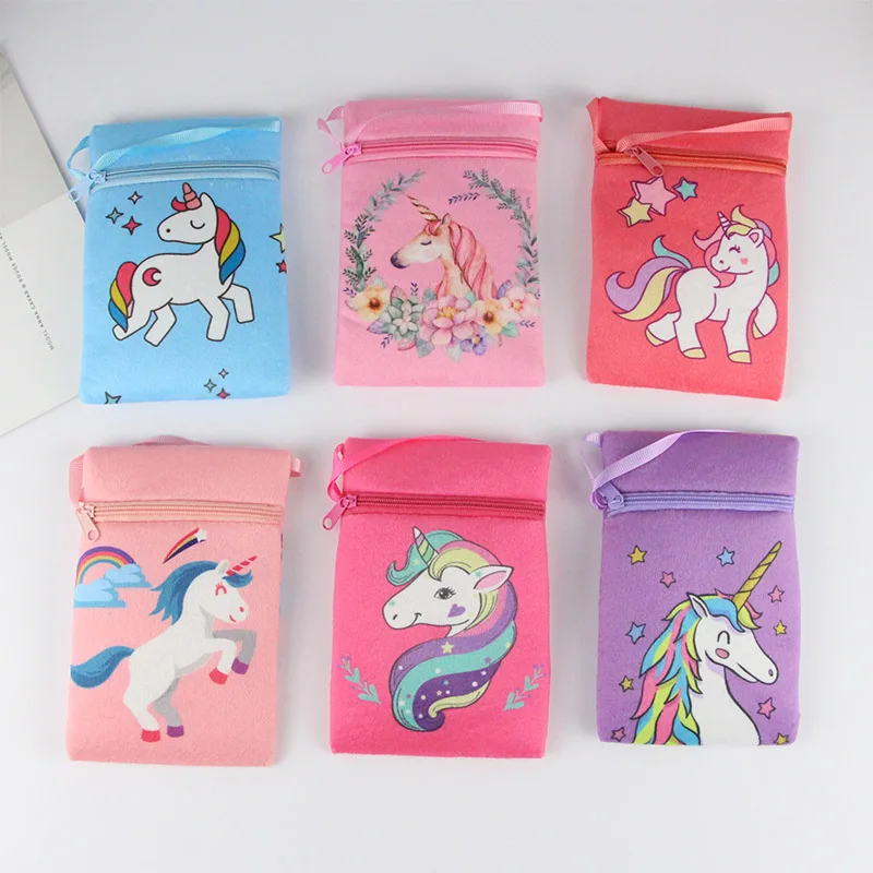 Cute Unicorn Coin Wallet Baby Girls Handbag Coin Purse Children Kids Mini Sling Crossbody Bags Cartoon Princess Bag Gift
