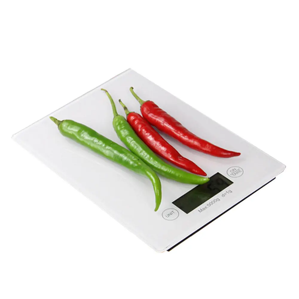 Цифровые кухонные весы 5 кг/1 г из закаленного стекла отрицательный светодиодный
